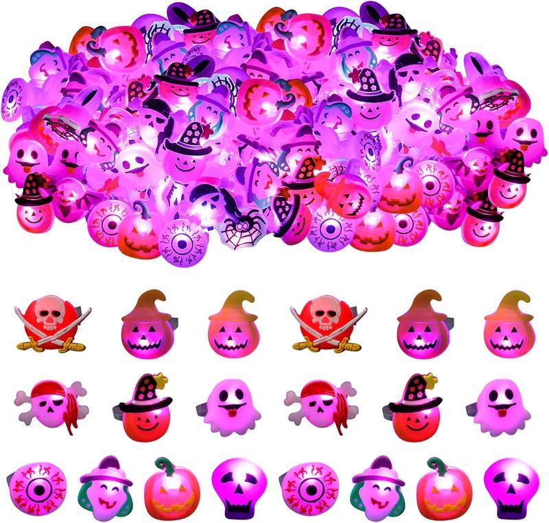🎁Hot Sale Promotion 49% OFF🔥 Halloween 50Pcs LED glowing ring