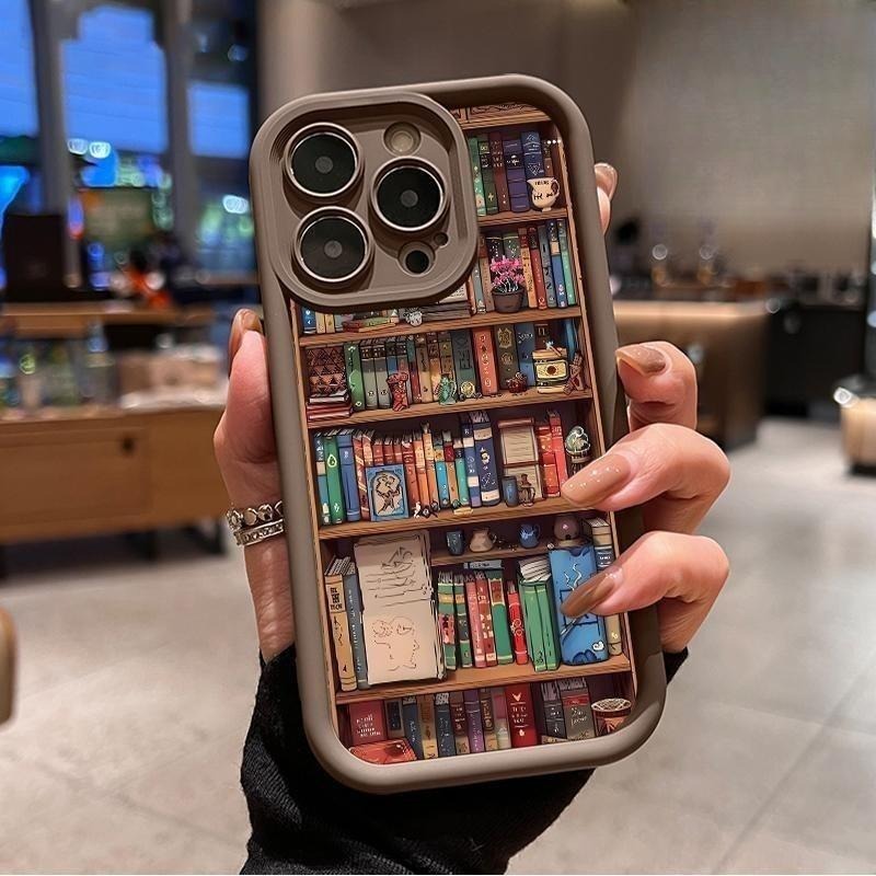 Cartoon Bookshelf TPU Phone Case