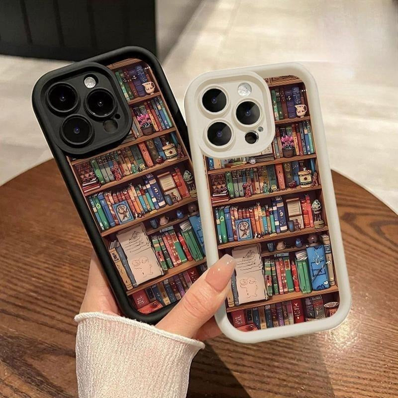 Cartoon Bookshelf TPU Phone Case