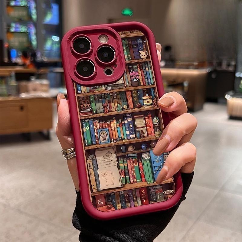 Cartoon Bookshelf TPU Phone Case