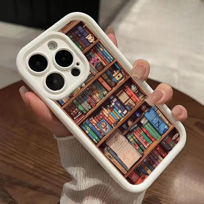 Cartoon Bookshelf TPU Phone Case