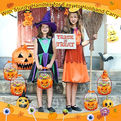 🔥Last Day 50% OFF - Fuutreo 50 Pcs/100PCS 🎃Halloween Favor Bags Transparent Pumpkin Sealed Pouches🍬