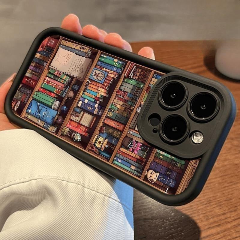 Cartoon Bookshelf TPU Phone Case