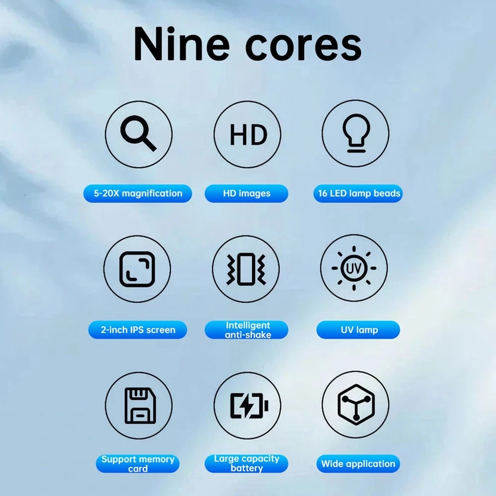 50X Digital Microscope 2.0 inch IPS Video Coin Microscop With Magnifying Glass