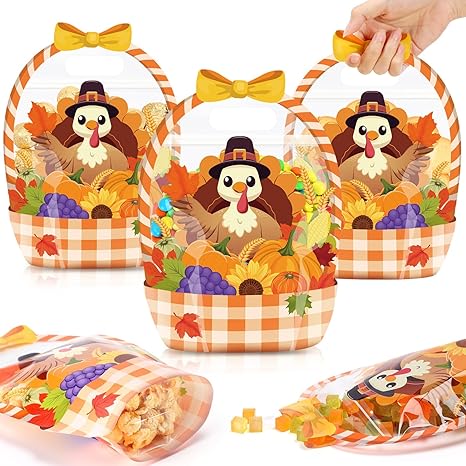 🔥Last Day 50% OFF - Fuutreo 50 Pcs/100PCS 🎃Halloween Favor Bags Transparent Pumpkin Sealed Pouches🍬
