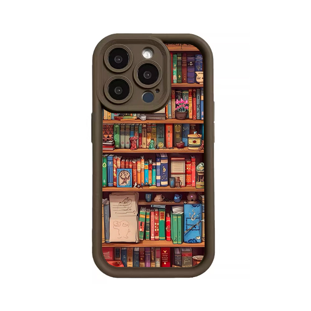 Cartoon Bookshelf TPU Phone Case